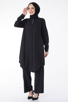 ست بالاتنه و پائین تنه حجاب مشکی زنانه رگولار TOFİSA - کد 807726784