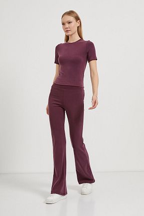 ست بالاتنه و پائین تنه زرشکی زنانه بافتنی Arma Life - کد 939950578