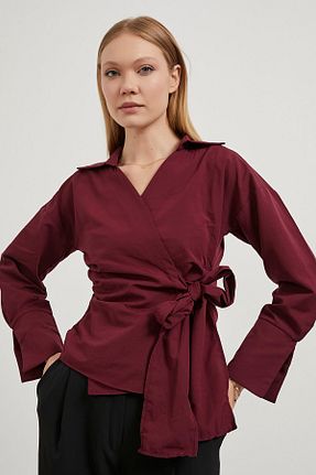 بلوز زرشکی زنانه ساده Arma Life - کد 939951604