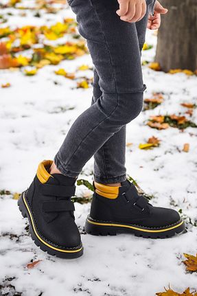 بوت / نیم بوت مشکی مردانه چرم مصنوعی Kiko Kids - کد 768955553