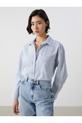 پیراهن آبی زنانه گشاد LC Waikiki - کد 939952280