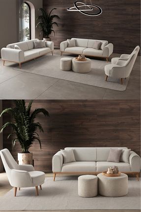 ست مبل بژ 3+3+1+1 EDSY HOME - کد 842131399