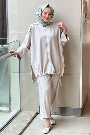 ست بالاتنه و پائین تنه طوسی زنانه بافتنی Ghisa - کد 927345599