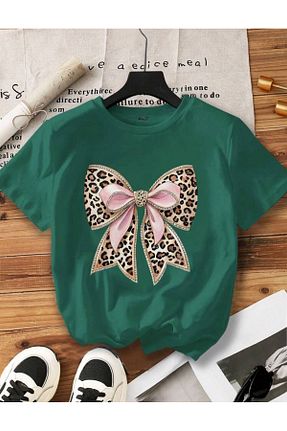 تیشرت سبز زنانه Relaxed caddekombin - کد 939983911