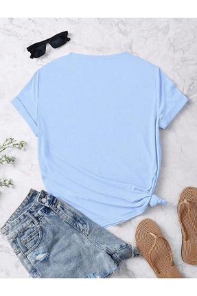 تیشرت آبی زنانه Relaxed caddekombin - کد 939984312
