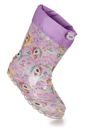 چکمه بنفش بچه گانه چرم مصنوعی Kiko Kids - کد 875669192