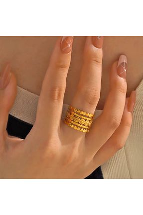 انگشتر استیل (فولاد) زرد زنانه استیل ضد زنگ Siya Silver - کد 939980751