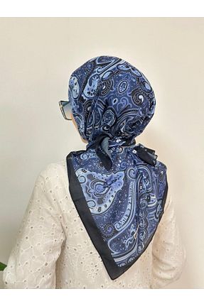 روسری سرمه ای 100 x 100 Pull Scarfs - کد 940002377