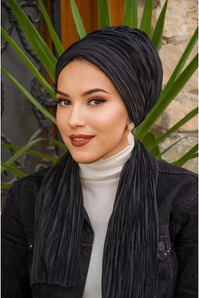 شال مشکی زنانه پنبه پلی استر Aişe Tesettür - کد 815607885
