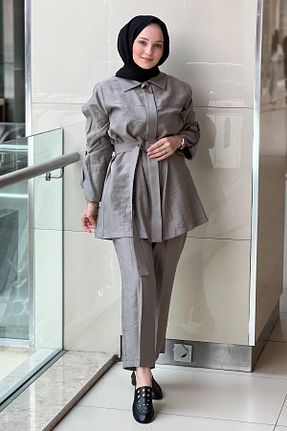 ست بالاتنه و پائین تنه طوسی زنانه بافتنی Nuss - کد 934145026
