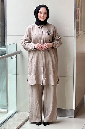 ست بالاتنه و پائین تنه بژ زنانه بافتنی FUAT GÜRSEN - کد 935994854