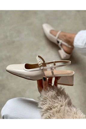 کفش پاشنه بلند کلاسیک نباتی زنانه چرم لاکی POMELO MODA - کد 940022323