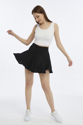 دامن مشکی زنانه پارچه Pek Moda - کد 749641047