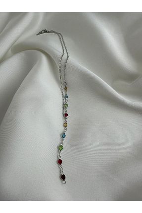 گردنبند جواهر طوسی زنانه سنگ GREENSEA - کد 940027803