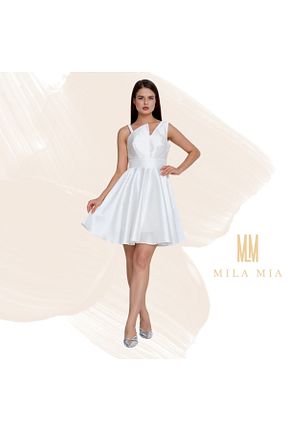 لباس مجلسی و فارغ التحصیلی سفید زنانه ساتن Butik - کد 940029525