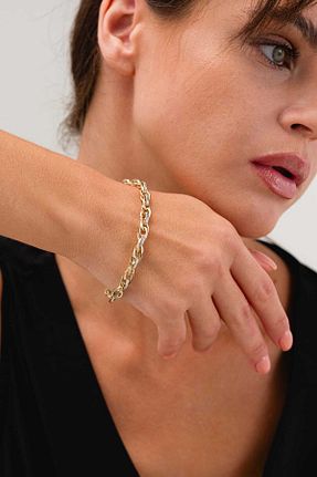 دستبند طلا زرد زنانه 14 عیار FERMAS KUYUMCULUK - کد 940093851