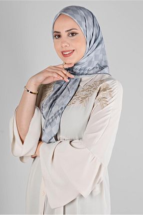 روسری طوسی پلی استر Alvina - کد 801113946