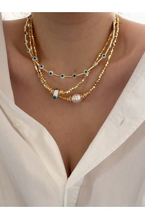 گردنبند جواهر متالیک زنانه روکش طلا CHARMLUCKY - کد 940050776