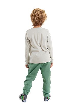 ست بالاتنه و پائین تنه طوسی بچه گانه بافتنی Denokids - کد 750536203