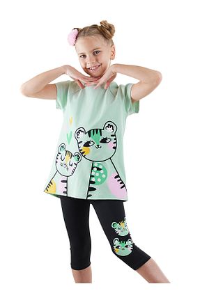 ست بالاتنه و پائین تنه مشکی بچه گانه بافت Denokids - کد 898689249