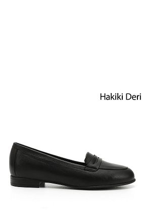 بابت مشکی زنانه چرم خالص GÖNDERİ(R) - کد 92631320