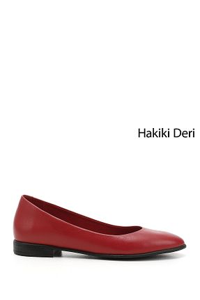 بابت قرمز زنانه چرم خالص GÖNDERİ(R) - کد 93692129