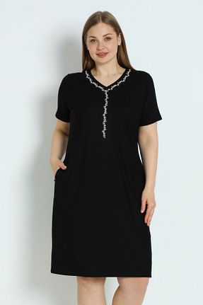 لباس سایز بزرگ مشکی زنانه ویسکون İntensive - کد 940111199
