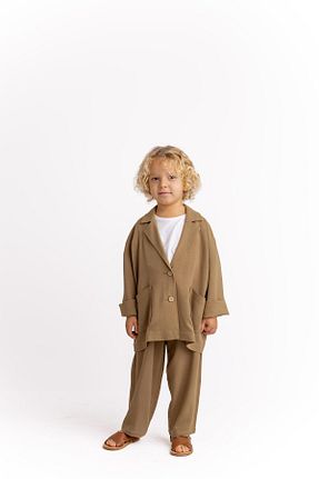 کت قهوه ای بچه گانه رگولار Cigit - کد 940126935