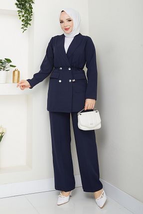 ست بالاتنه و پائین تنه حجاب سرمه ای زنانه Blazer modapark.ist - کد 940131776