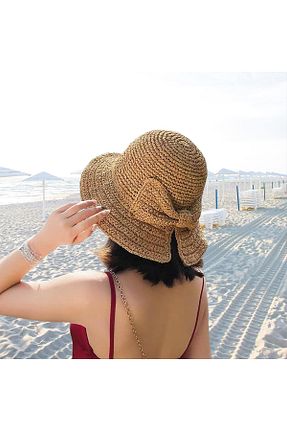 کلاه قهوه ای زنانه حصیر Axesoire - کد 834791410