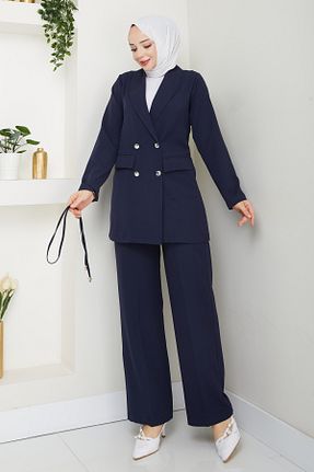 ست بالاتنه و پائین تنه حجاب سرمه ای زنانه Blazer modapark.ist - کد 940131776
