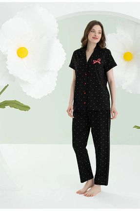 ست لباس راحتی مشکی زنانه طرح دار Nbb - کد 940126608
