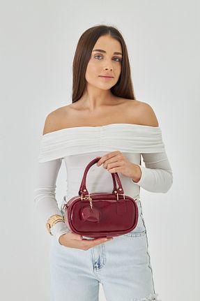 کیف دوشی زرشکی زنانه چرم مصنوعی MODA - کد 938155806