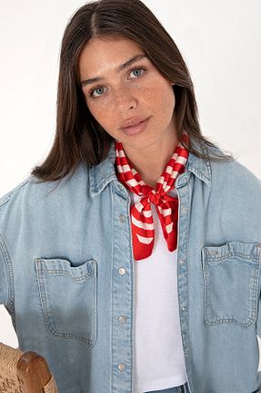 پیراهن آبی زنانه یقه پیراهنی U.S. Polo Assn. - کد 940108812