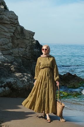 لباس سبز زنانه توری LOCCO - کد 940197301