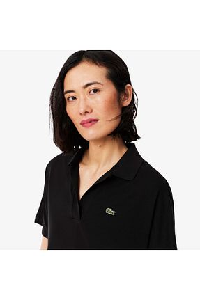 پولوشرت مشکی زنانه پنبه ای Lacoste - کد 940146367