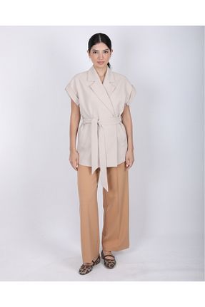جلیقه بژ زنانه اورسایز DEQ FASHION - کد 938550990