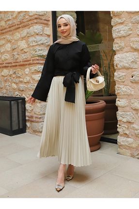 دامن حجاب بژ زنانه بافتنی Miyalon - کد 834028159