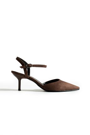 کفش پاشنه بلند کلاسیک قهوه ای زنانه جیر Gökçe Shoes - کد 940218429