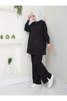 ست بالاتنه و پائین تنه حجاب مشکی زنانه رگولار VOLT CLOTHİNG - کد 940241734