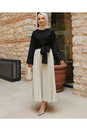 دامن حجاب بژ زنانه فاق بلند Miyalon - کد 834028159