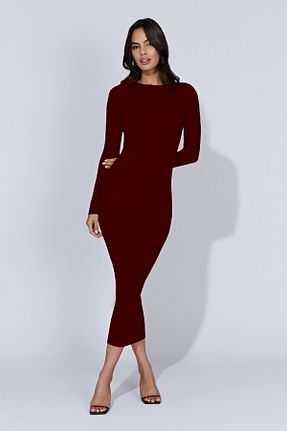 لباس زرشکی زنانه بافت MaxiMor - کد 769259467