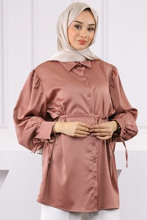 تونیک حجاب صورتی زنانه مخلوط پلی استر İmajButik - کد 940252764