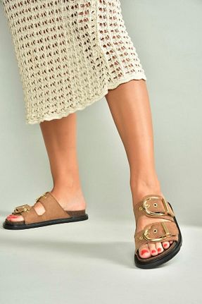 دمپائی قهوه ای زنانه جیر Fox Shoes - کد 940256841