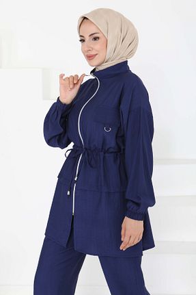 ست گرمکن حجاب سرمه ای زنانه رگولار TOFİSA - کد 940338618