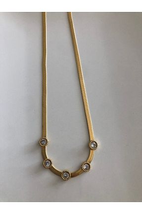 گردنبند استیل ( فولاد ) طلائی استیل (فولاد) MeSin Store - کد 906086692