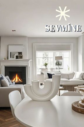 شمعدان و شمع گیر سفید Beton SEVMİNE - کد 922452773