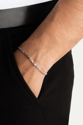 دستبند نقره سفید مردانه 925 عیار So Chic - کد 940263675