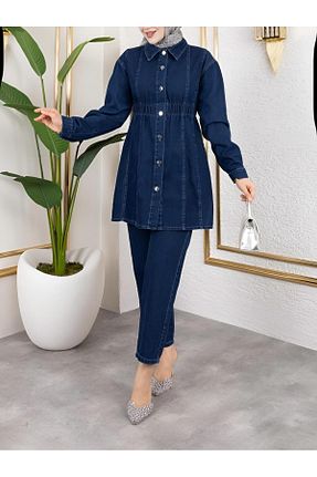 ست بالاتنه و پائین تنه سرمه ای زنانه جین MACMODA - کد 940266030