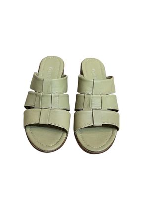 دمپائی سبز زنانه چرم خالص TUFAN SHOES - کد 940259501